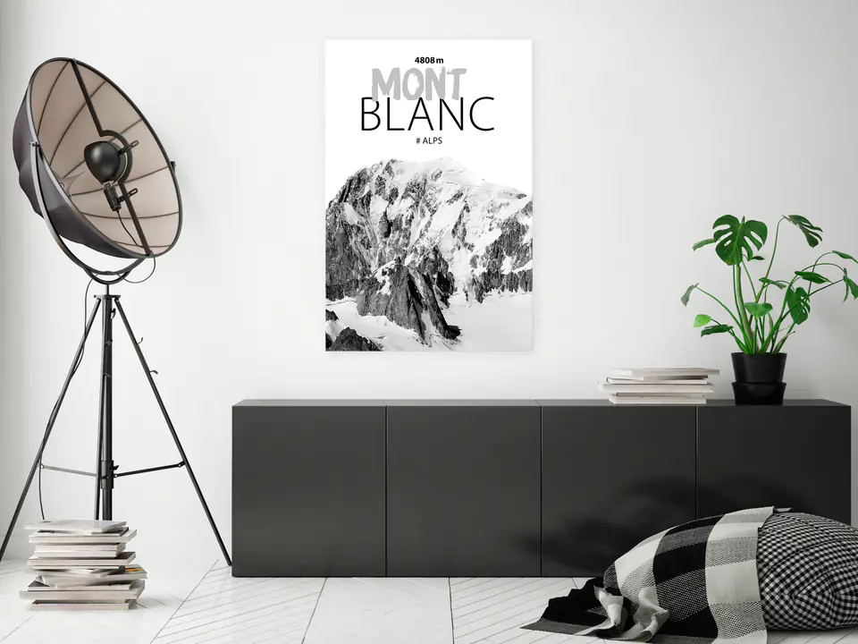 ⁨Obraz - Mont Blanc (1-częściowy) pionowy (rozmiar 60x90, wykończenie Premium Print)⁩ w sklepie Wasserman.eu