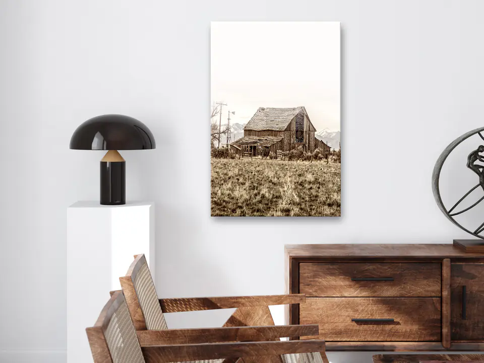 ⁨Obraz - Opuszczone ranczo (1-częściowy) pionowy (rozmiar 80x120, wykończenie Premium Print)⁩ w sklepie Wasserman.eu