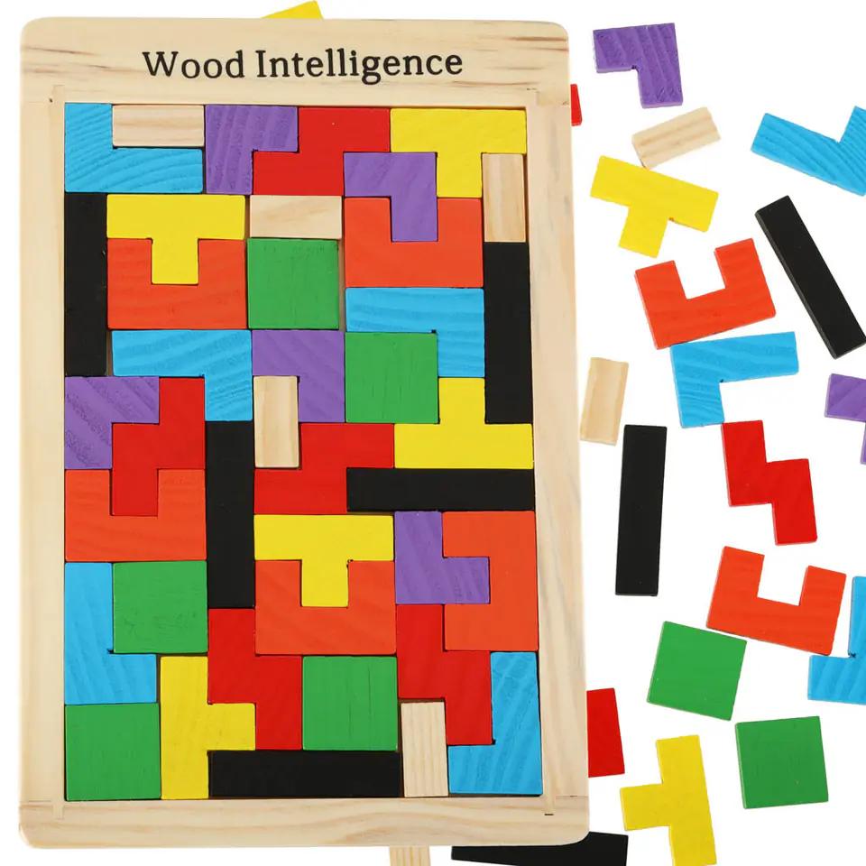 ⁨Puzzle wooden puzzle tetris blocks 40el.⁩ at Wasserman.eu