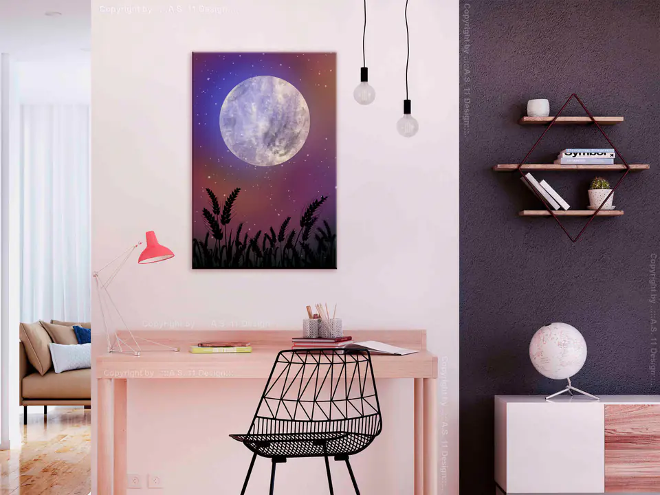 ⁨Obraz - Noc na wsi (1-częściowy) pionowy (rozmiar 40x60, wykończenie Premium Print)⁩ w sklepie Wasserman.eu
