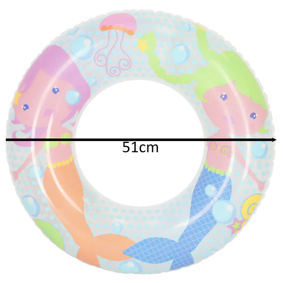 ⁨Kółko do pływania koło dmuchane kółko plażowe syrenki 60 kg BESTWAY 36113 51 cm⁩ w sklepie Wasserman.eu