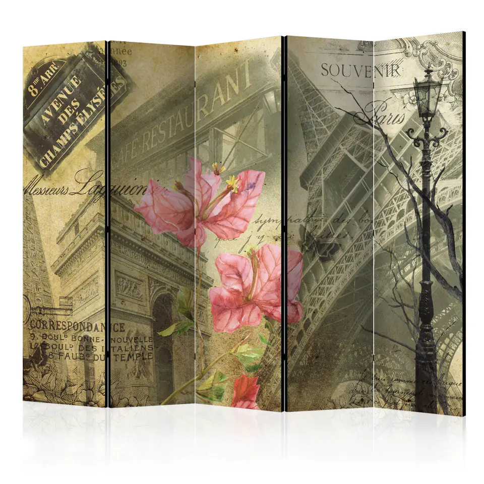 ⁨5-piece screen - Bonjour Paris! II [Room Dividers] (size 225x172)⁩ at Wasserman.eu