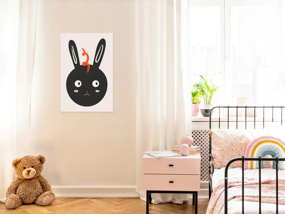 ⁨Obraz - Królik widzi wszystko (1-częściowy) pionowy (rozmiar 80x120, wykończenie Premium Print)⁩ w sklepie Wasserman.eu