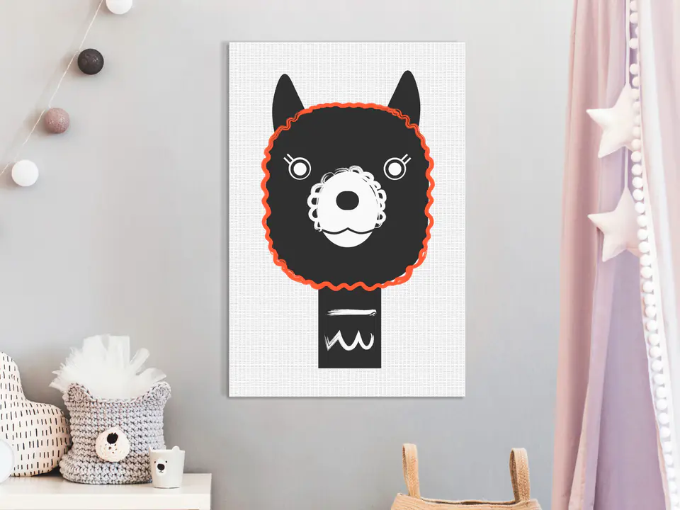 ⁨Obraz - Dekoracyjna alpaka (1-częściowy) pionowy (rozmiar 80x120, wykończenie Premium Print)⁩ w sklepie Wasserman.eu