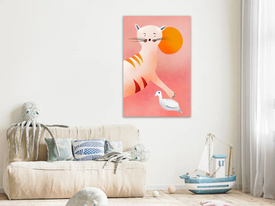 ⁨Obraz - Młody tygrysek (1-częściowy) pionowy (rozmiar 80x120, wykończenie Premium Print)⁩ w sklepie Wasserman.eu