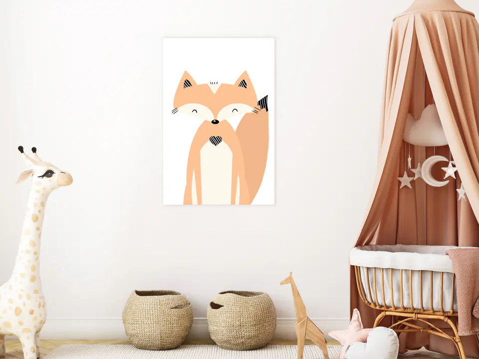 ⁨Obraz - Wesoły lisek (1-częściowy) pionowy (rozmiar 60x90, wykończenie Premium Print)⁩ w sklepie Wasserman.eu
