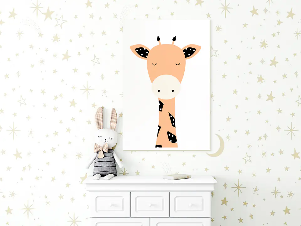 ⁨Obraz - Zabawna żyrafa (1-częściowy) pionowy (rozmiar 20x30, wykończenie Premium Print)⁩ w sklepie Wasserman.eu