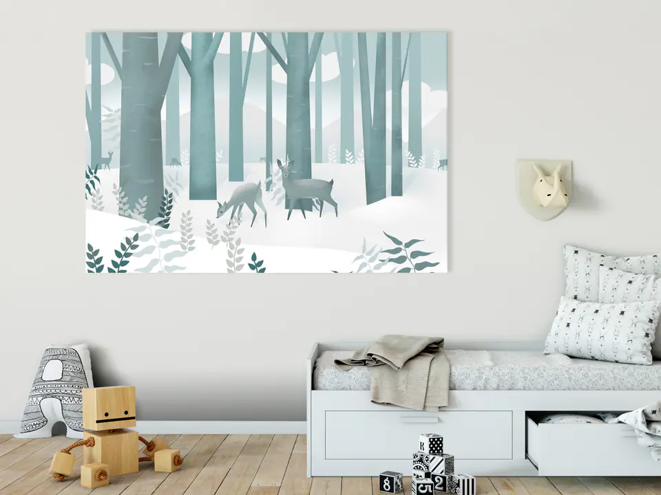 ⁨Obraz - Bajkowy las (1-częściowy) szeroki - pierwszy wariant (rozmiar 120x80, wykończenie Premium Print)⁩ w sklepie Wasserman.eu