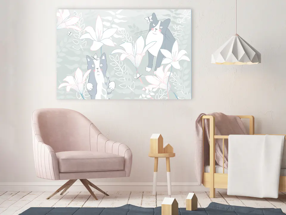 ⁨Obraz - Kocie sprawy (1-częściowy) szeroki - pierwszy wariant (rozmiar 90x60, wykończenie Premium Print)⁩ w sklepie Wasserman.eu