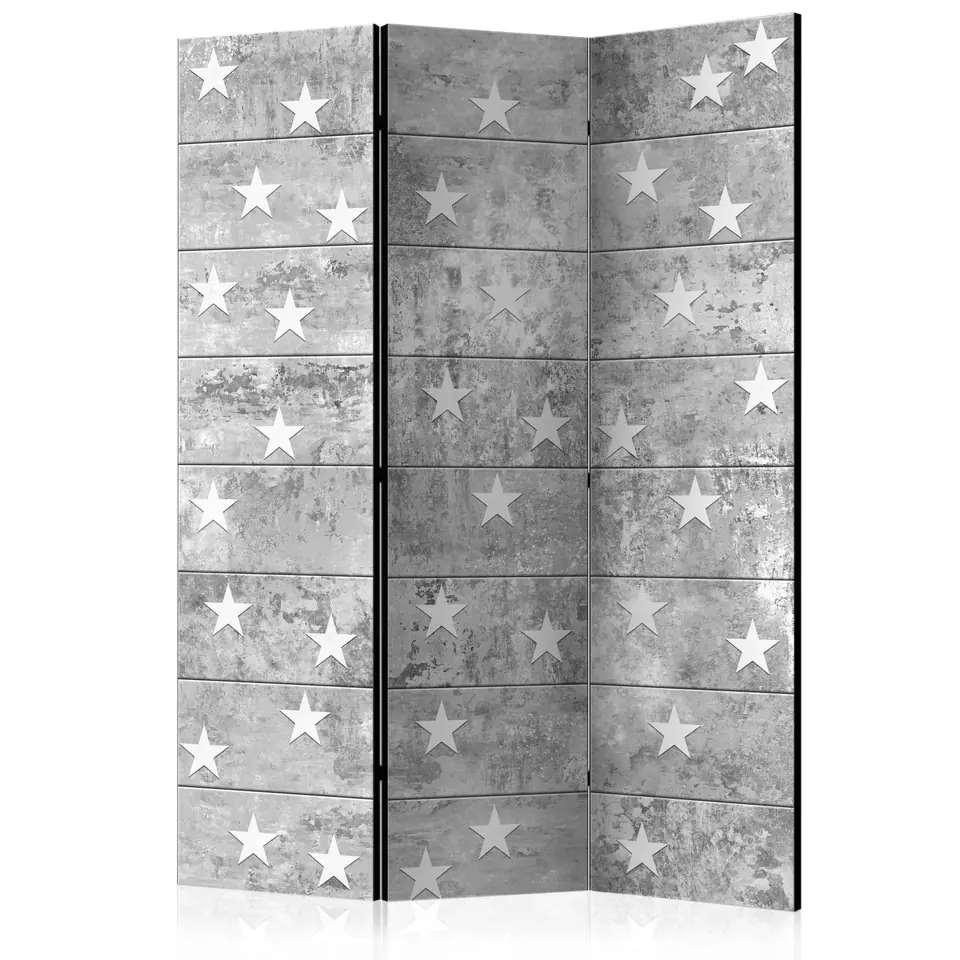 ⁨3-piece screen - Stars on concrete [Room Dividers] (size 135x172)⁩ at Wasserman.eu