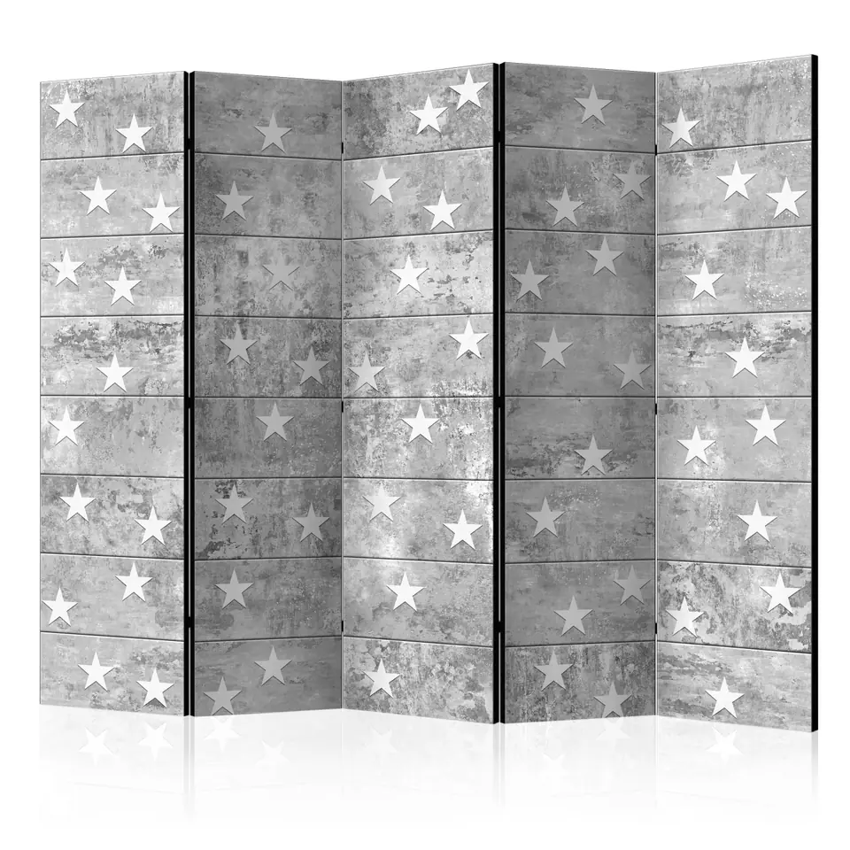 ⁨5-piece screen - Stars on concrete II [Room Dividers] (size 225x172)⁩ at Wasserman.eu