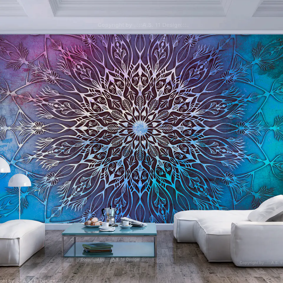 ⁨Self-adhesive wall mural - Centrum (blue) (size 245x175)⁩ at Wasserman.eu