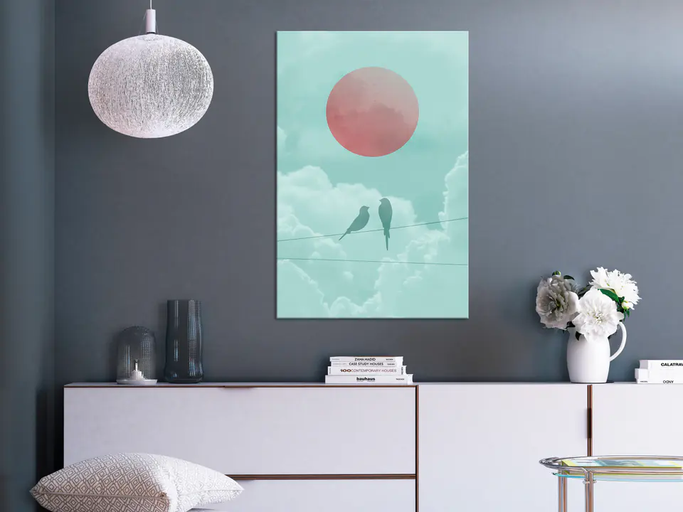 ⁨Obraz - Pastelowy zachód słońca (1-częściowy) pionowy (rozmiar 60x90, wykończenie Premium Print)⁩ w sklepie Wasserman.eu