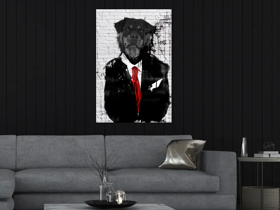 ⁨Obraz - Elegancki rottweiler (1-częściowy) pionowy (rozmiar 80x120, wykończenie Premium Print)⁩ w sklepie Wasserman.eu
