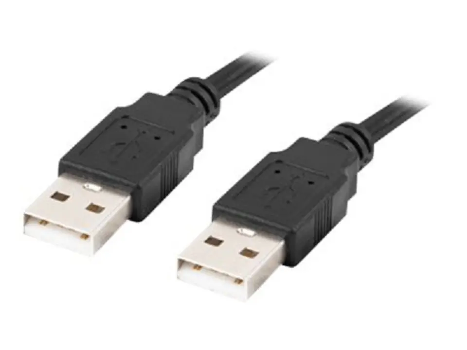 ⁨Lanberg CA-USBA-20CU-0005-BK USB cable 0,5 m 2.0 USB A Black⁩ at Wasserman.eu