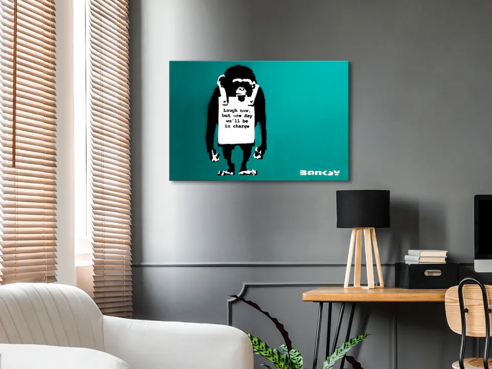⁨Obraz - Zła małpa (1-częściowy) pionowy (rozmiar 60x40, wykończenie Premium Print)⁩ w sklepie Wasserman.eu