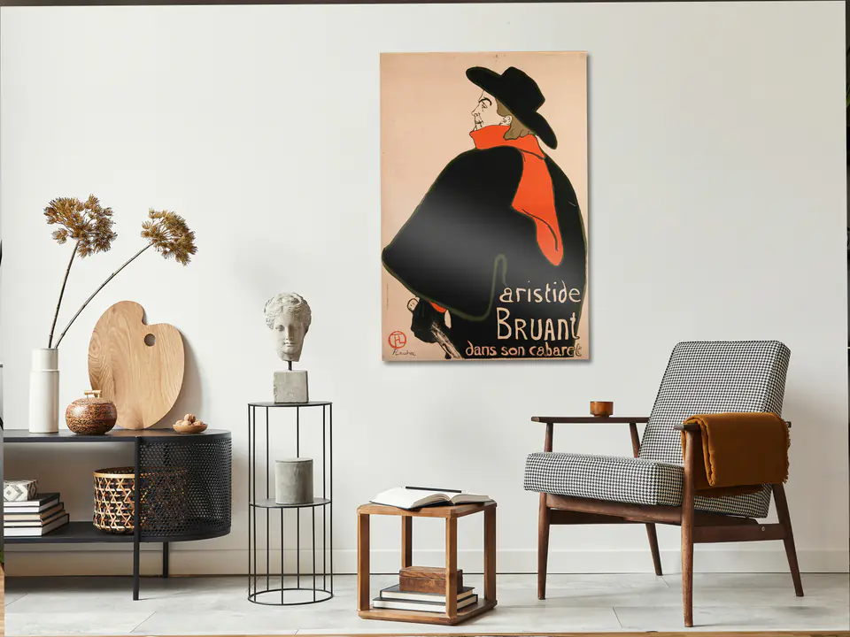 ⁨Obraz - Aristide Bruant: Dans son cabaret (1-częściowy) pionowy (rozmiar 40x60, wykończenie Standard)⁩ w sklepie Wasserman.eu