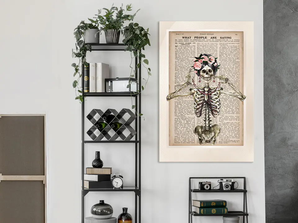 ⁨Obraz - Pani szkielet (1-częściowy) pionowy (rozmiar 40x60, wykończenie Premium Print)⁩ w sklepie Wasserman.eu