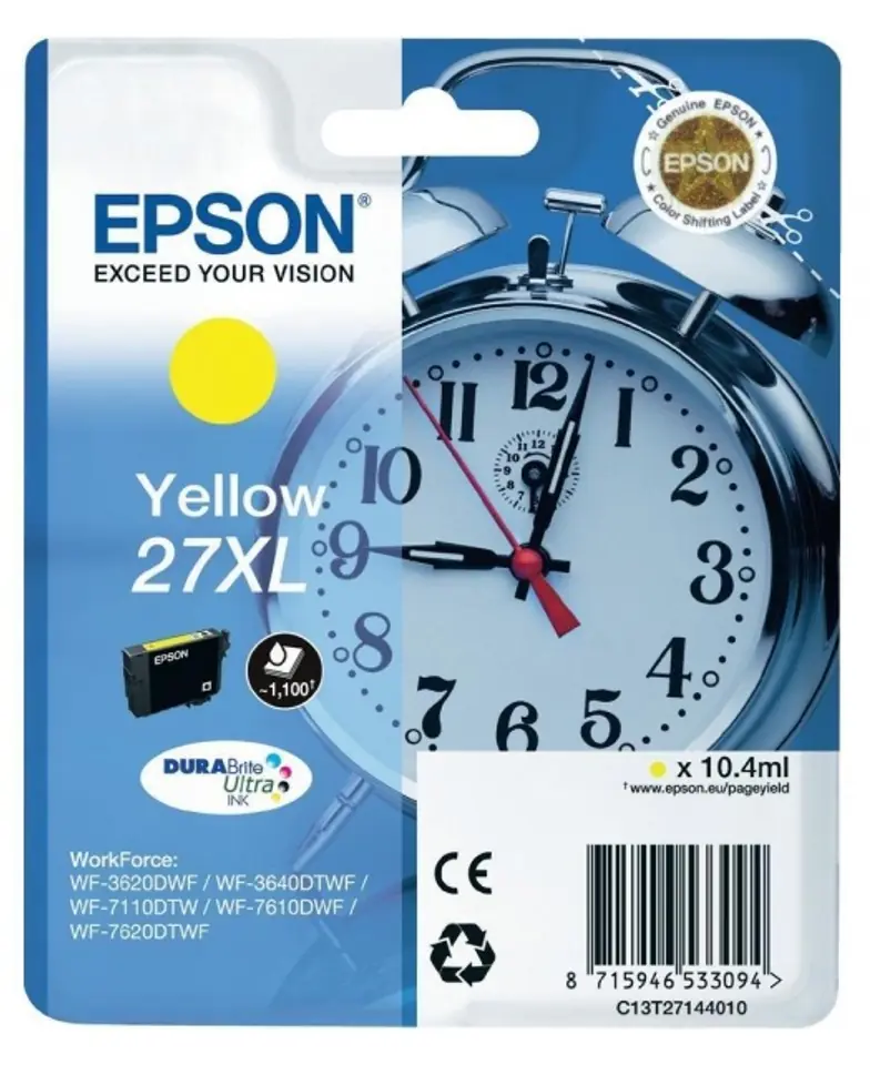 ⁨Tusz EPSON 27XL Żółty C13T27144010⁩ w sklepie Wasserman.eu