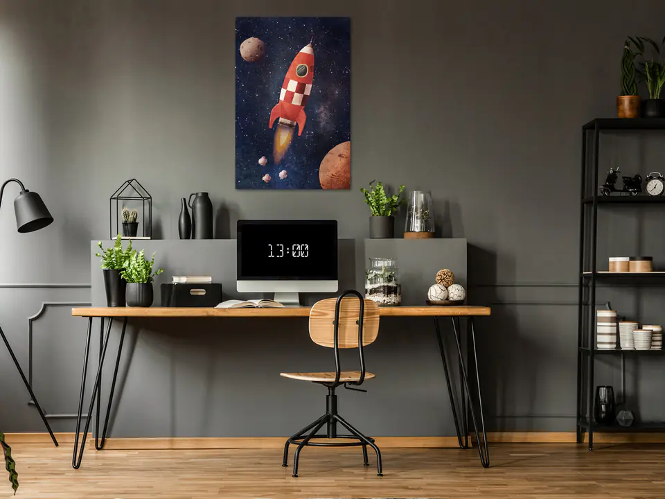 ⁨Obraz - Rakietą w nieznane (1-częściowy) pionowy (rozmiar 40x60, wykończenie Premium Print)⁩ w sklepie Wasserman.eu