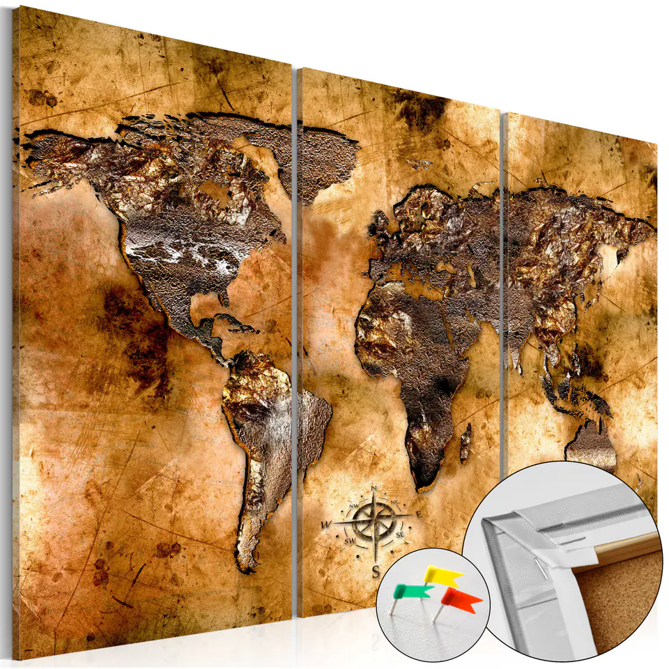 ⁨Painting on the cork - Shade of gold [Cork map] (size 60x40)⁩ at Wasserman.eu