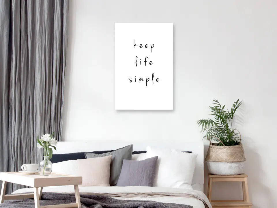 ⁨Obraz - Keep Life Simple (1-częściowy) pionowy (rozmiar 80x120, wykończenie Na płótnie włoskim)⁩ w sklepie Wasserman.eu