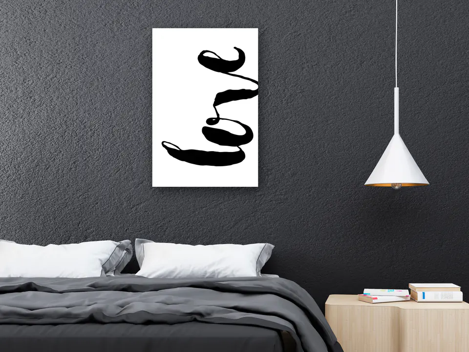 ⁨Obraz - Czarne Love (1-częściowy) pionowy (rozmiar 80x120, wykończenie Standard)⁩ w sklepie Wasserman.eu