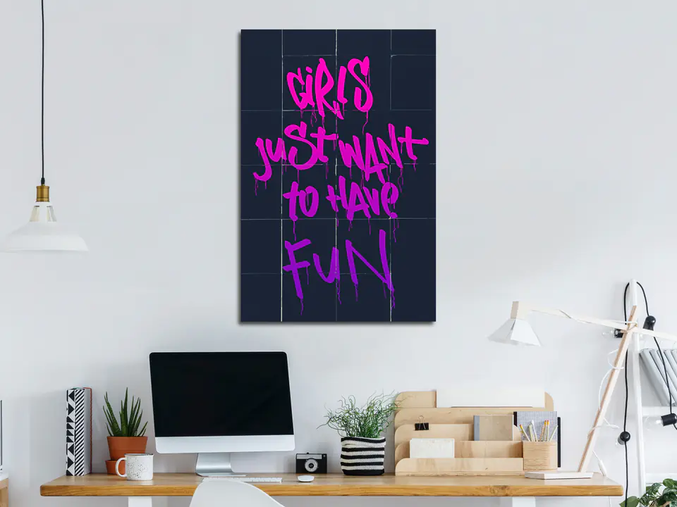 ⁨Obraz - Girls Just Want to Have Fun (1-częściowy) pionowy (rozmiar 20x30, wykończenie Premium Print)⁩ w sklepie Wasserman.eu