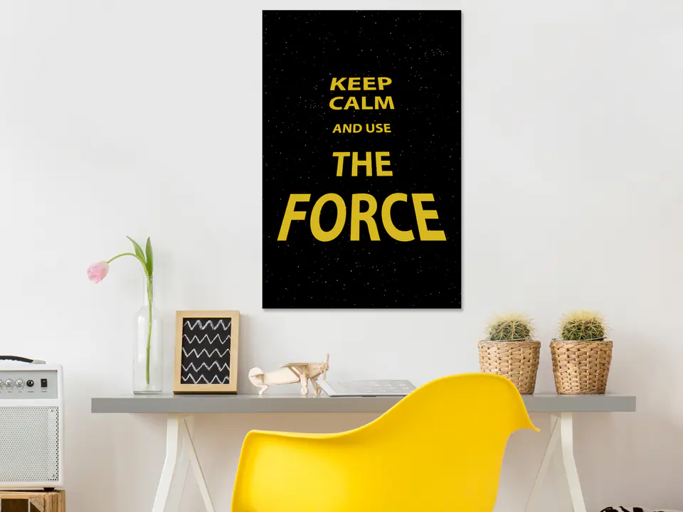 ⁨Obraz - Keep Calm and Ouse the Force (1-częściowy) pionowy (rozmiar 20x30, wykończenie Standard)⁩ w sklepie Wasserman.eu