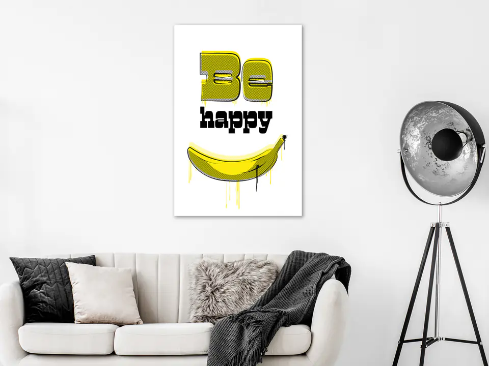 ⁨Obraz - Szczęśliwy banan (1-częściowy) pionowy (rozmiar 40x60, wykończenie Premium Print)⁩ w sklepie Wasserman.eu