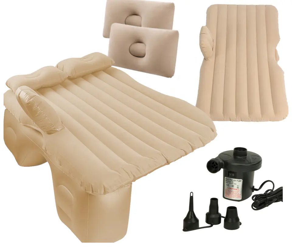 Mattress bed for car cars inflatable + pump beige at Wasserman.eu