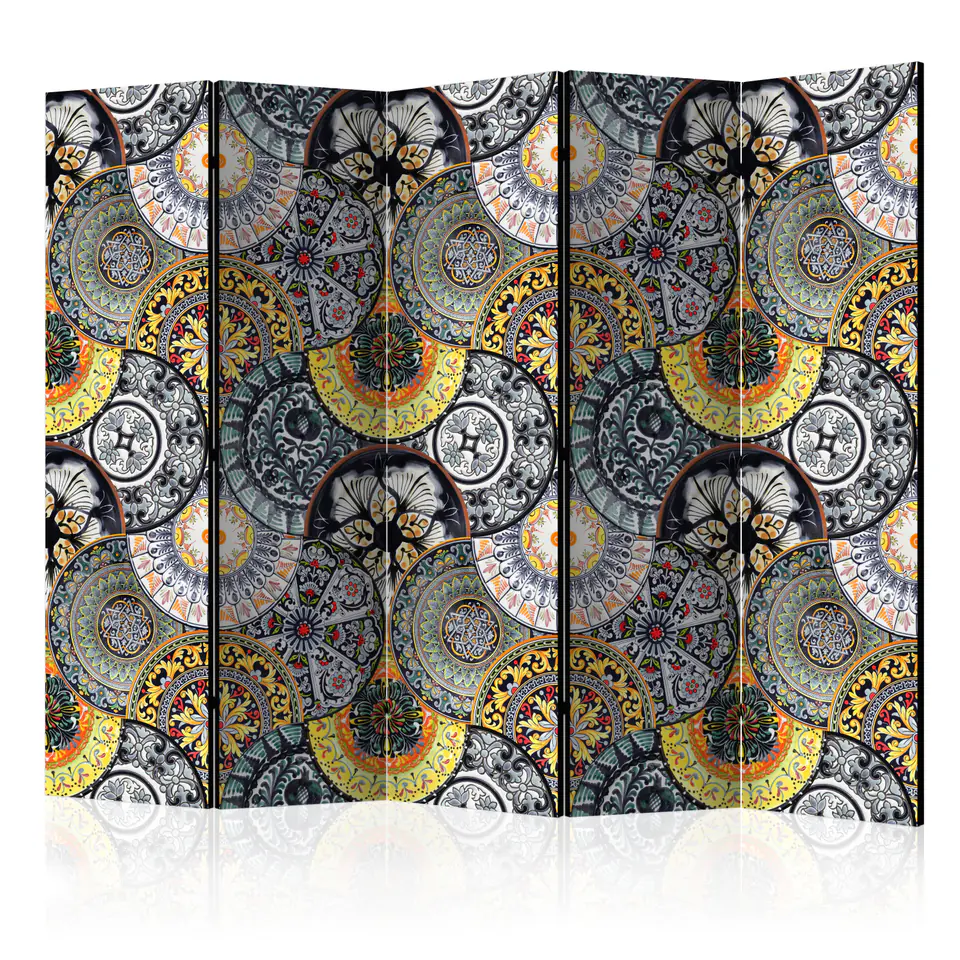 ⁨5-piece screen - Painted exotic II [Room Dividers] (size 225x172)⁩ at Wasserman.eu