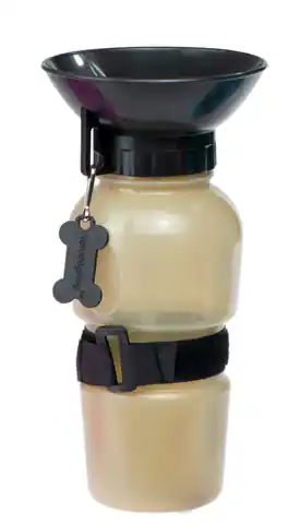 ⁨Butelka turystyczna dla psa bidon miska 500ml brąz⁩ w sklepie Wasserman.eu