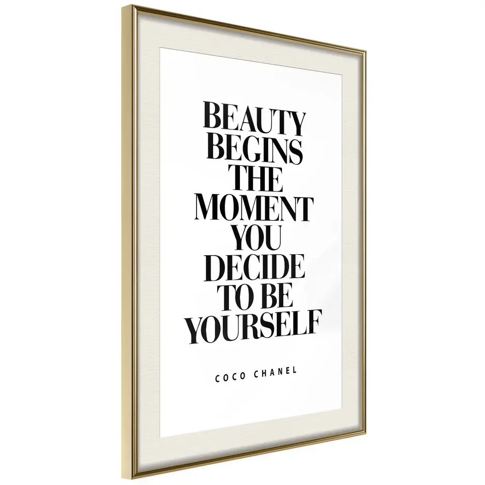 ⁨Poster - The beginning of beauty (size 20x30, finish Gold frame with passe-partout)⁩ at Wasserman.eu