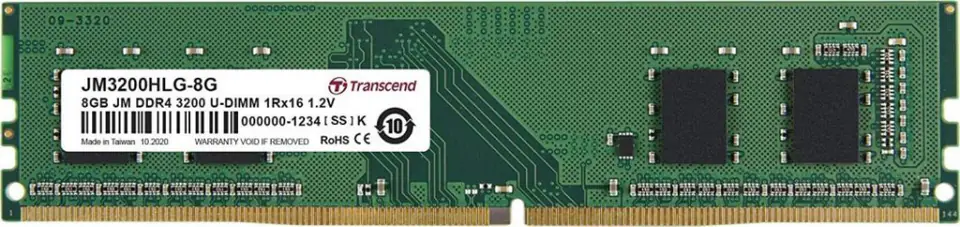 ⁨Pamięć TRANSCEND (UDIMM\DDR4\8 GB\3200MHz\1.2V\22 CL\Single)⁩ w sklepie Wasserman.eu