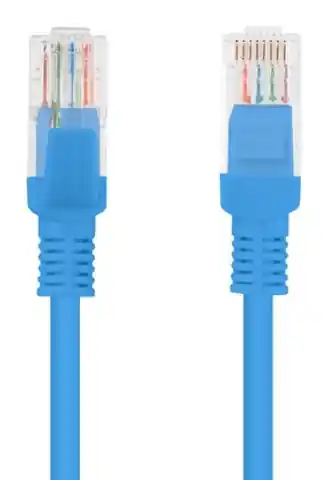 ⁨Cable UTP Lanberg PCU5-10CC-0150-B (RJ45 - RJ45 ; 1,5m; U/UTP; 5e; blue color)⁩ at Wasserman.eu