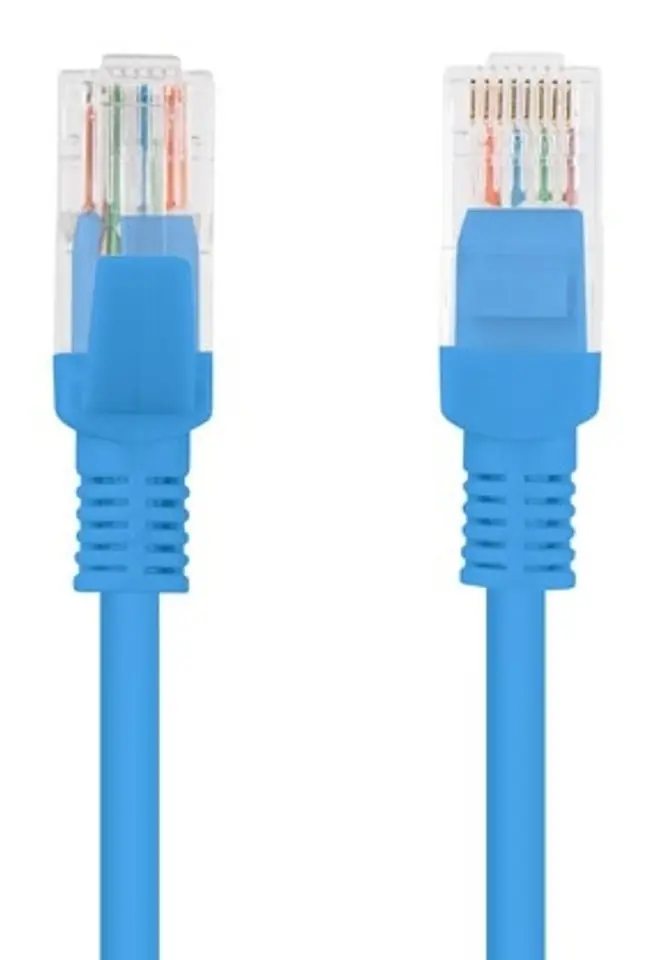 ⁨Cable UTP Lanberg PCU5-10CC-0150-B (RJ45 - RJ45 ; 1,5m; U/UTP; 5e; blue color)⁩ at Wasserman.eu