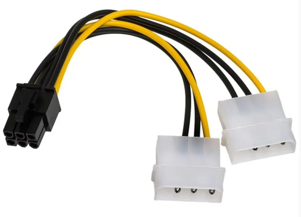 ⁨Kabel zasilający AKYGA 2x Molex - PCI-E 6-pin 0.15m. AK-CA-13⁩ w sklepie Wasserman.eu