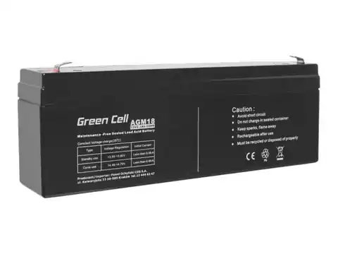 ⁨Green Cell AGM18 UPS battery 12 V 2.3 Ah⁩ at Wasserman.eu