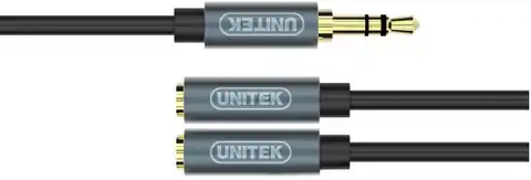 ⁨UNITEK Y-C956ABK audio cable 0.2 m 3.5mm 2 x 3.5mm Black, Grey⁩ at Wasserman.eu