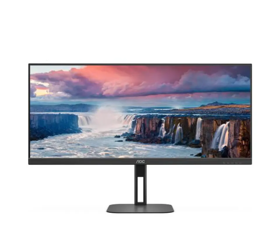 ⁨AOC V5 U34V5C/BK computer monitor 86.4 cm (34") 3440 x 1440 pixels UltraWide Quad HD LCD Black⁩ at Wasserman.eu