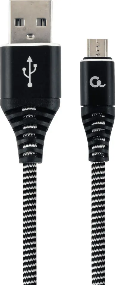 ⁨MICRO USB CABLE CC-USB2B-AMmBM-2M-BW Braid Premium Braid GEMBIRD⁩ at Wasserman.eu