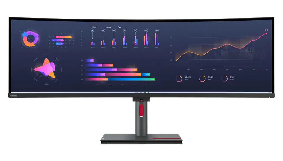 ⁨Monitor LENOVO 63DBRAT1EU (49" /60Hz /5120 x 1440 /Czarny)⁩ w sklepie Wasserman.eu