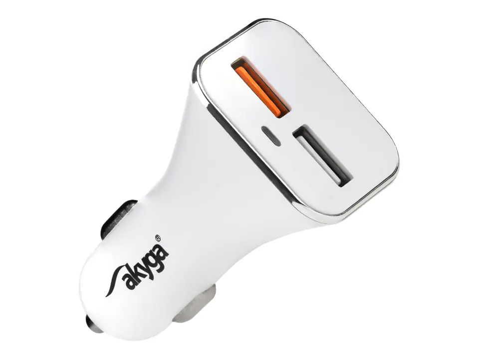 ⁨Car charger AKYGA 2x USB type A White AK-CH-08⁩ at Wasserman.eu