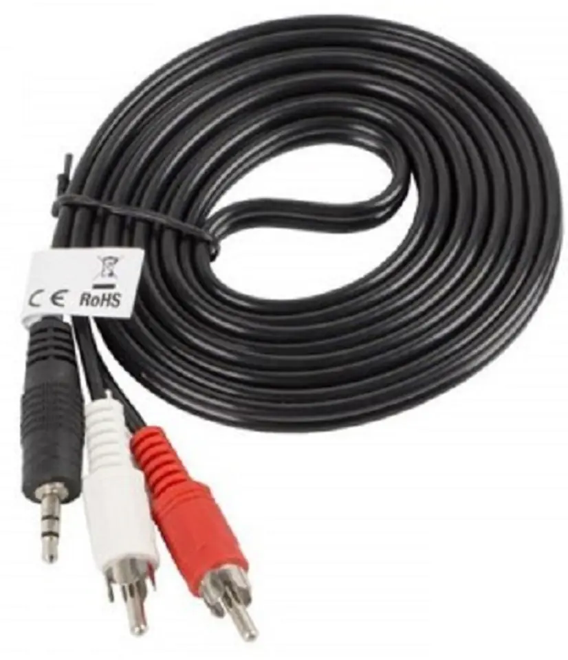 ⁨LANBERG CA-MJRC-10CC-0020-BK 2m /s1x MiniJack 3.5 mm 2x RCA⁩ w sklepie Wasserman.eu