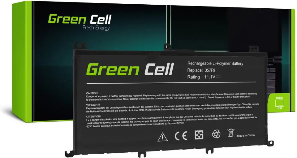 ⁨Bateria GREEN CELL do Dell Inspiron 15 DE139 (4200 mAh /11.1V )⁩ w sklepie Wasserman.eu