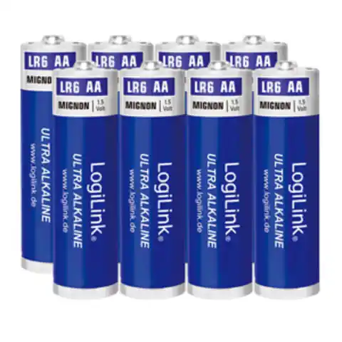 ⁨Batteries LOGILINK Alkaline AA (LR6) 1700mAh 8 pcs LR6F8⁩ at Wasserman.eu