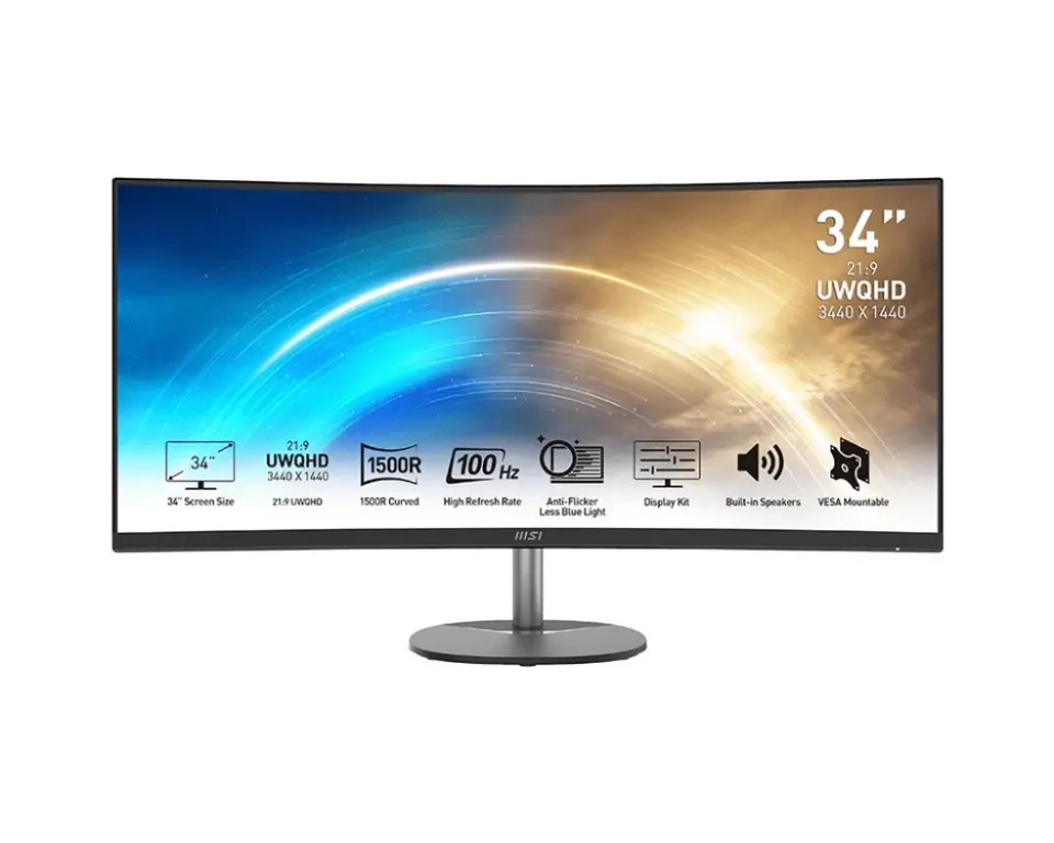 ⁨Monitor MSI 4719072960964 (34" /VA /100Hz /3440 x 1440 /Czarny)⁩ w sklepie Wasserman.eu