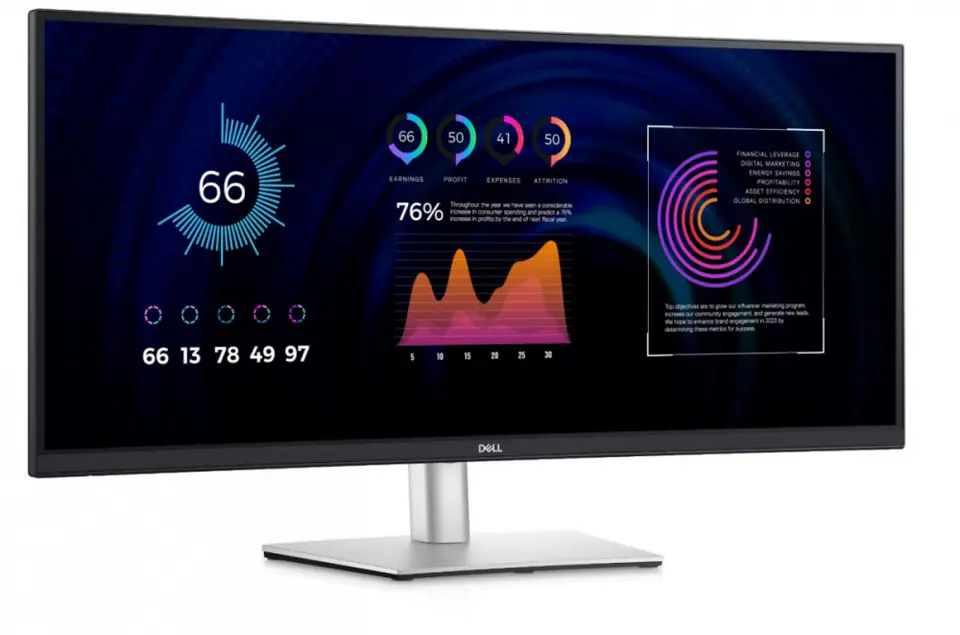 ⁨Monitor DELL 210-BGTY (34" /TFT IPS /60Hz /3440 x 1440 /Czarno-srebrny )⁩ w sklepie Wasserman.eu