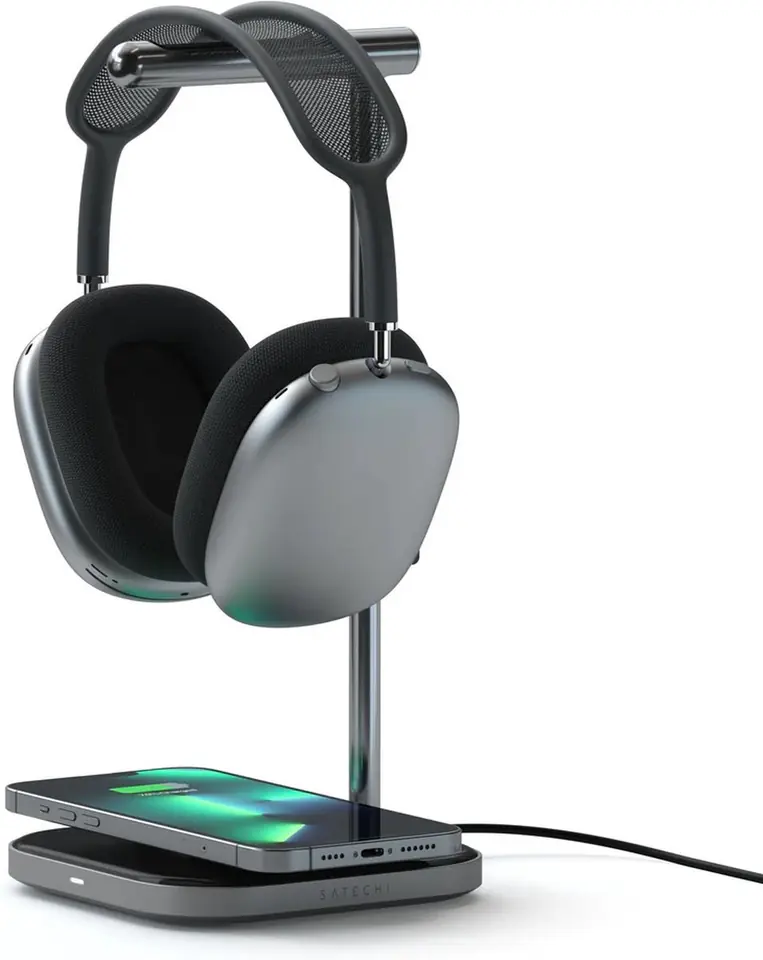 ⁨Satechi Headphone Stand 2in1 - podstawka do AirPods Max oraz ładowarka bezprzewodowa (space gray)⁩ w sklepie Wasserman.eu